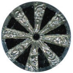 22-1.6  Radial designs (solar) - black glass with silver luster